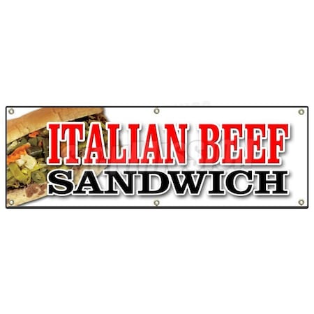 Signmission ITALIAN BEEF SANDWICH BANNER SIGN salami meat deli italian restaurant B-72 Italian Beef Sandwich